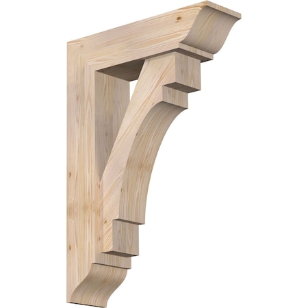 Ekena Millwork Merced Traditional Smooth Bracket w/ Offset Brace, Douglas Fir, 7 1/2"W x 26"D x 38"H BKT0806X26X38MRC01SDF